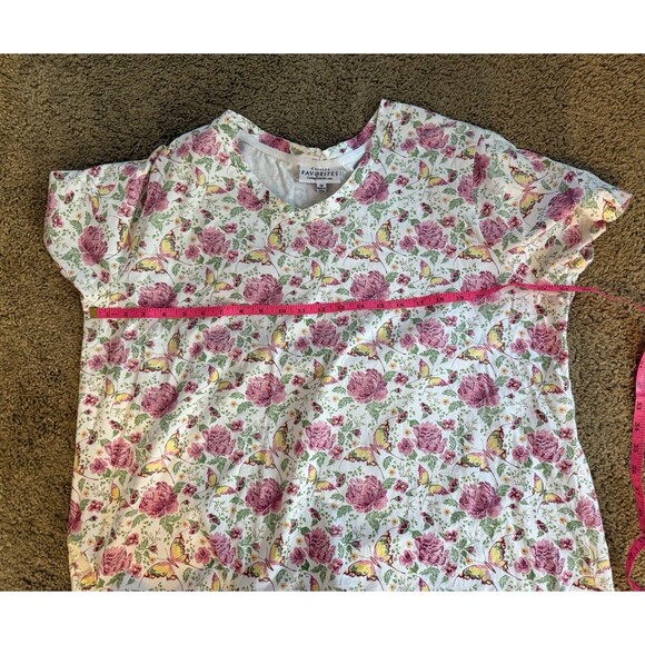 Catalog Favorites  Women’s V neck T Shirt Plus Size 2X Floral Butterfly Print - Picture 2 of 6